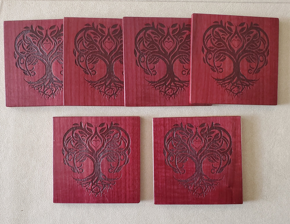 Purpleheart Yggdrasil Coasters