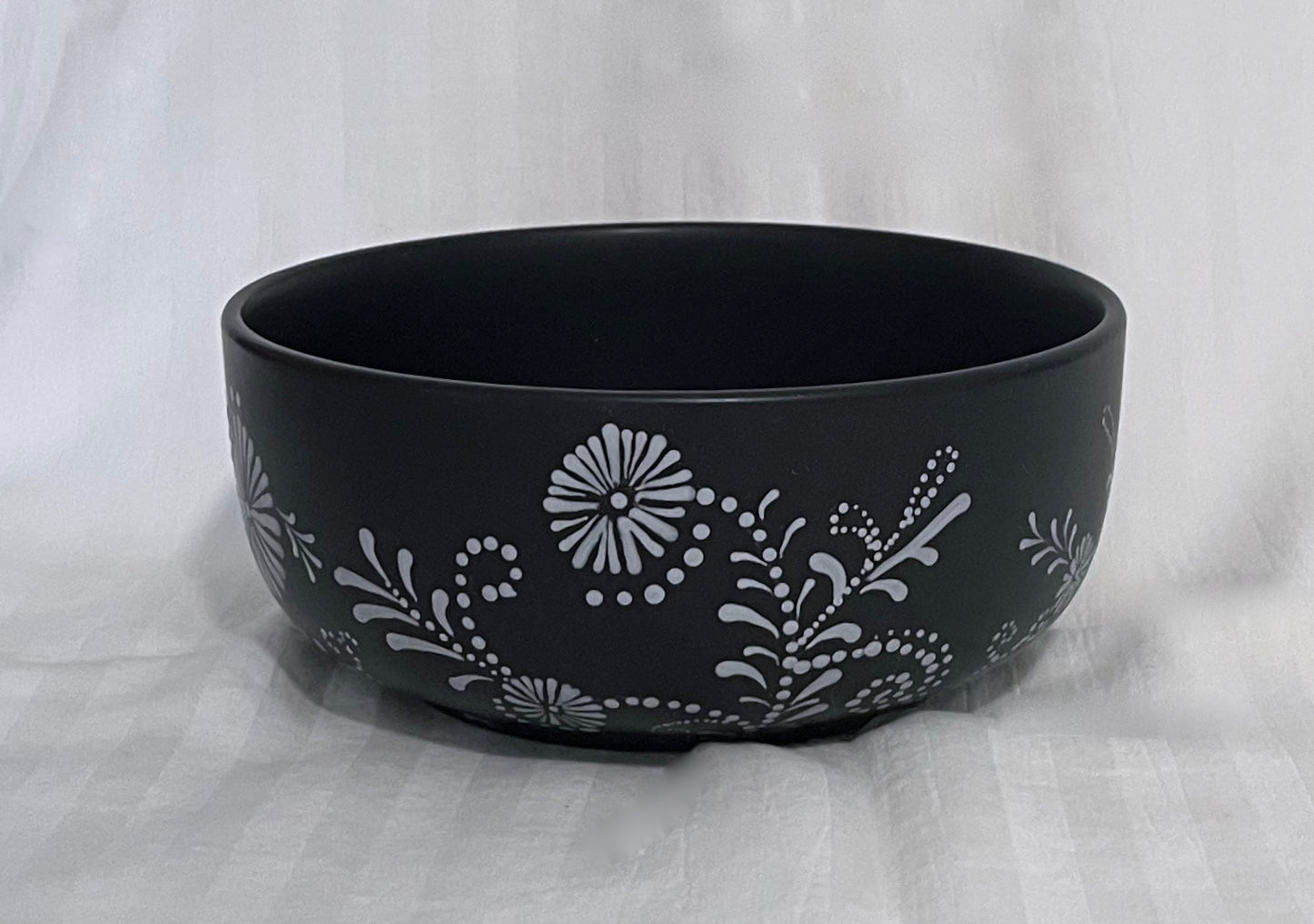 Black & Silver Floral Mug and Bowl Set