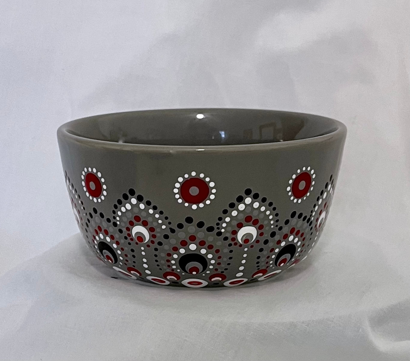 Scarlet and Grey Dip Bowls