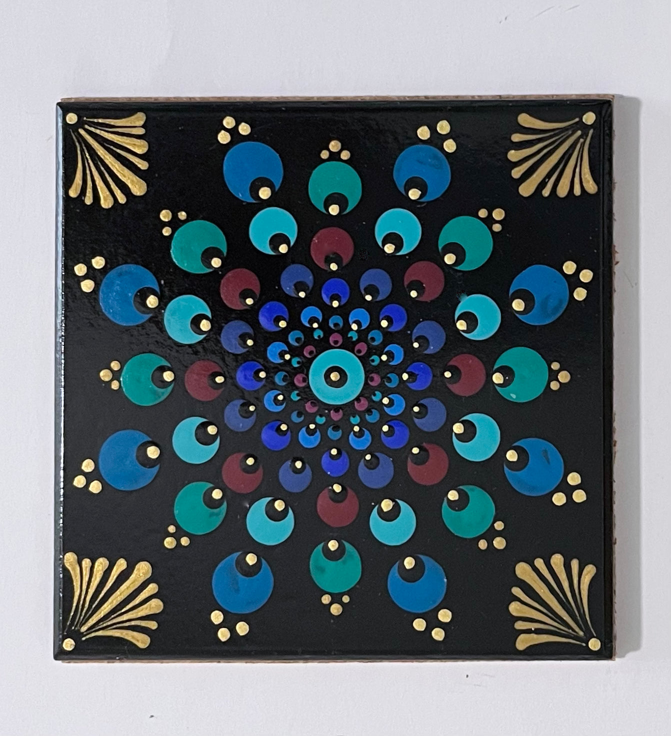 Square Mandala Coasters - Black (set of 4)