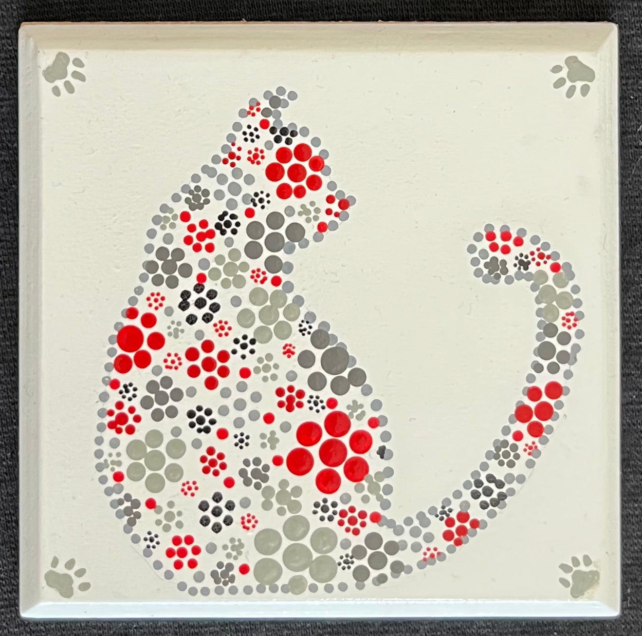 Scarlet & Grey Cat Coaster