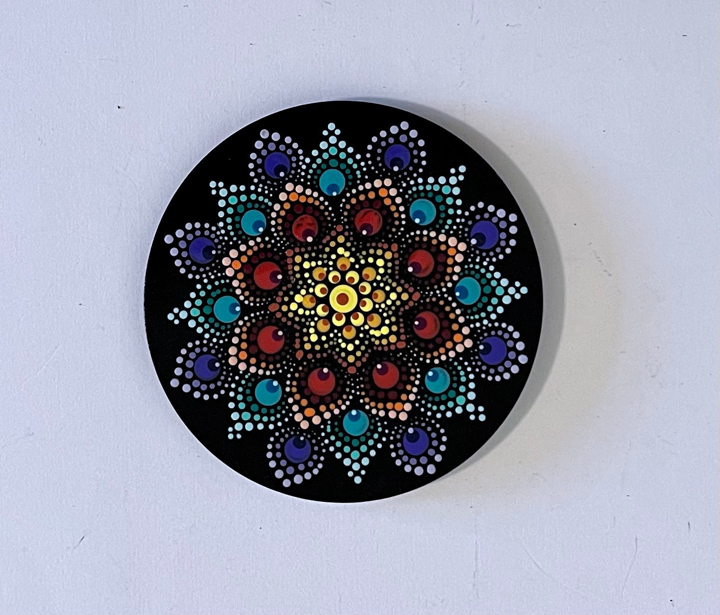 Round Mandala Coasters - Black (sold individually)