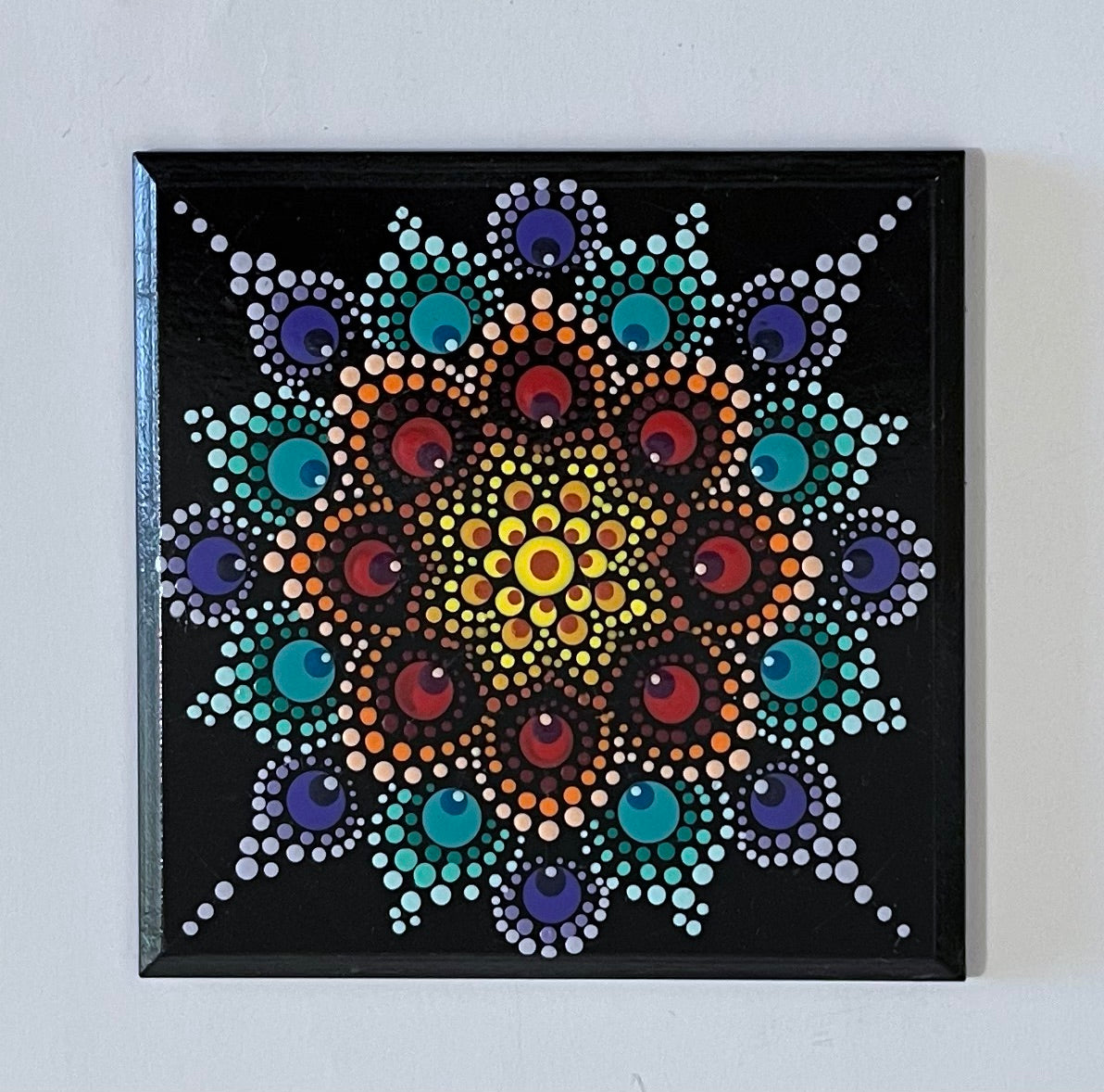 Square Mandala Coasters - Black (set of 4)