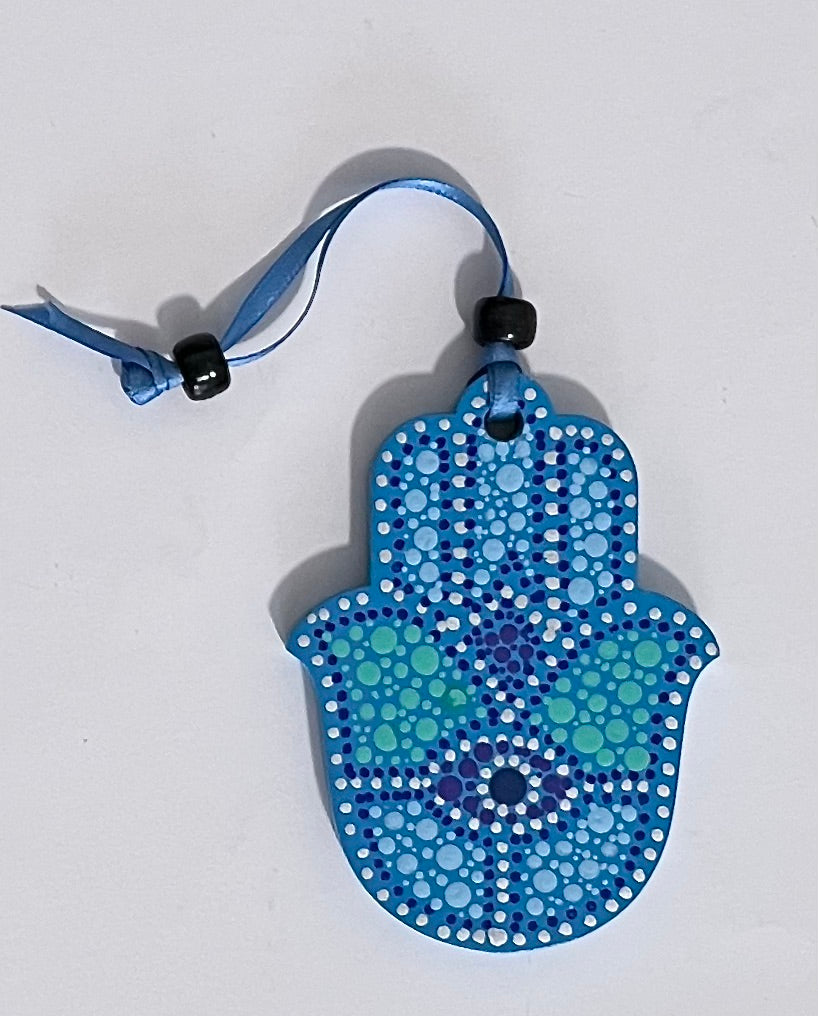 Hamsa Blue mosaic (3 in)