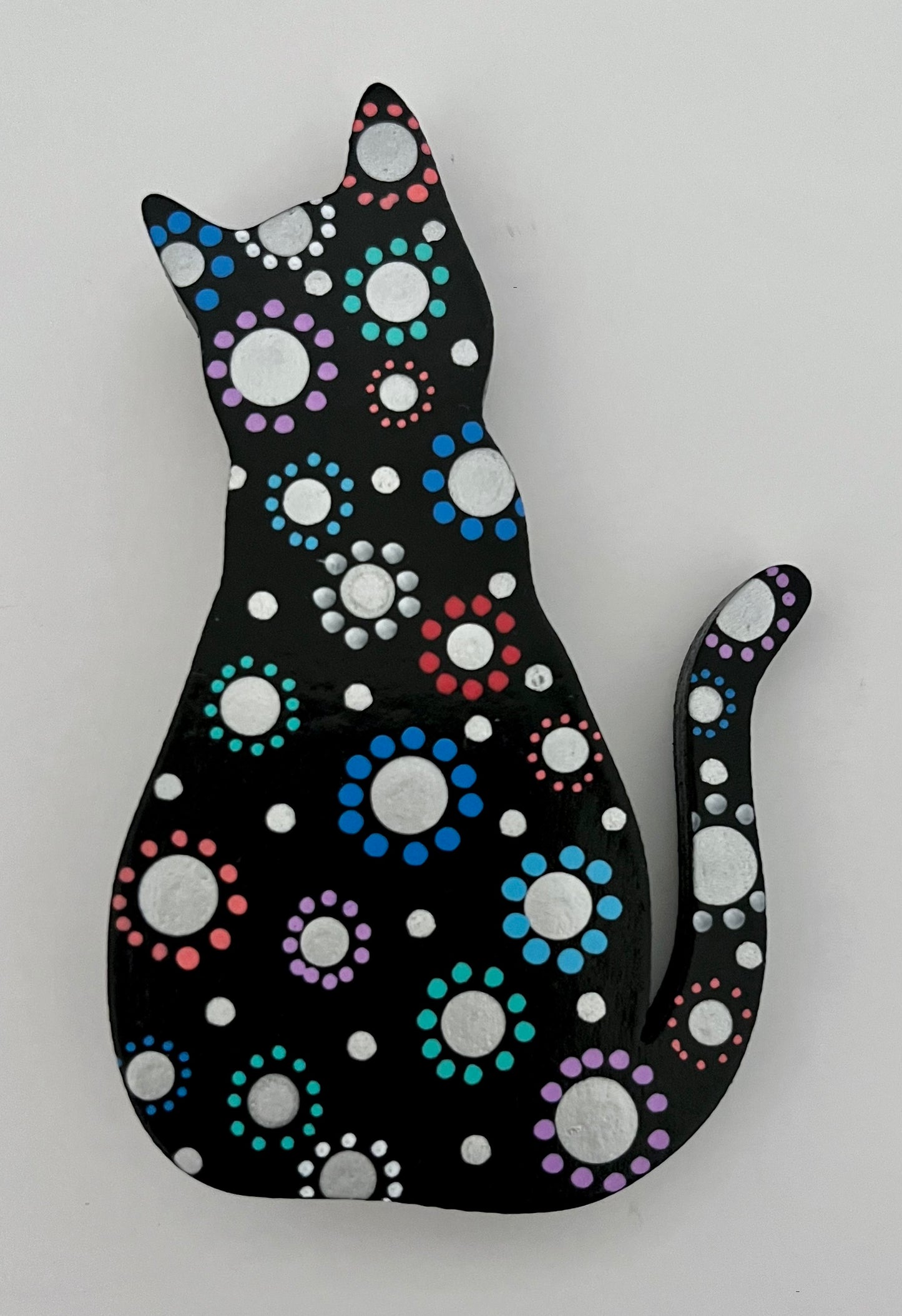 Floral Cat magnets 3.5 in.