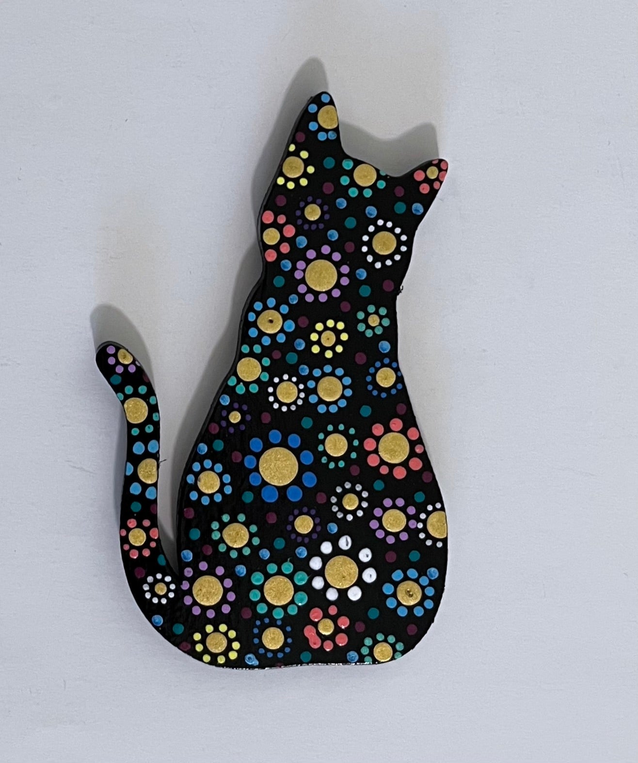 Floral Cat magnets 3.5 in.