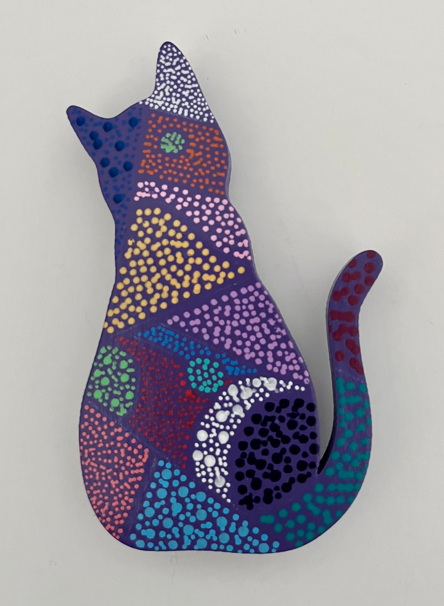 Purple mosaic Cat Magnet 3.5 in. (Copy)