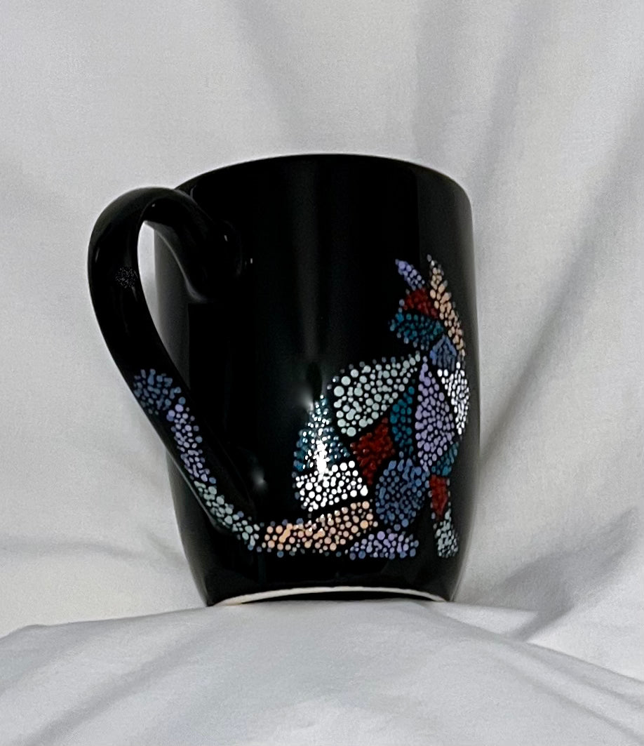 Black Mosaic Cat Mug #1
