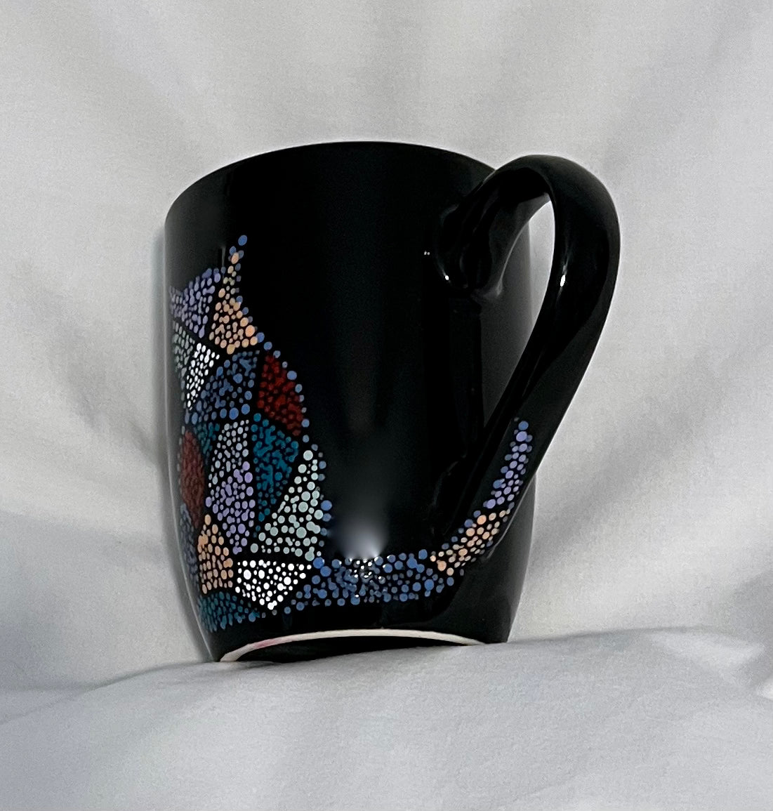 Black Mosaic Cat Mug #2