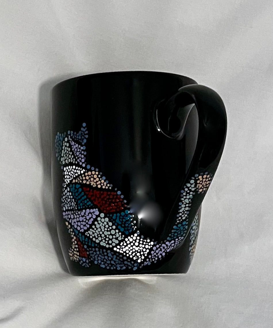 Black Mosaic Cat Mug #3