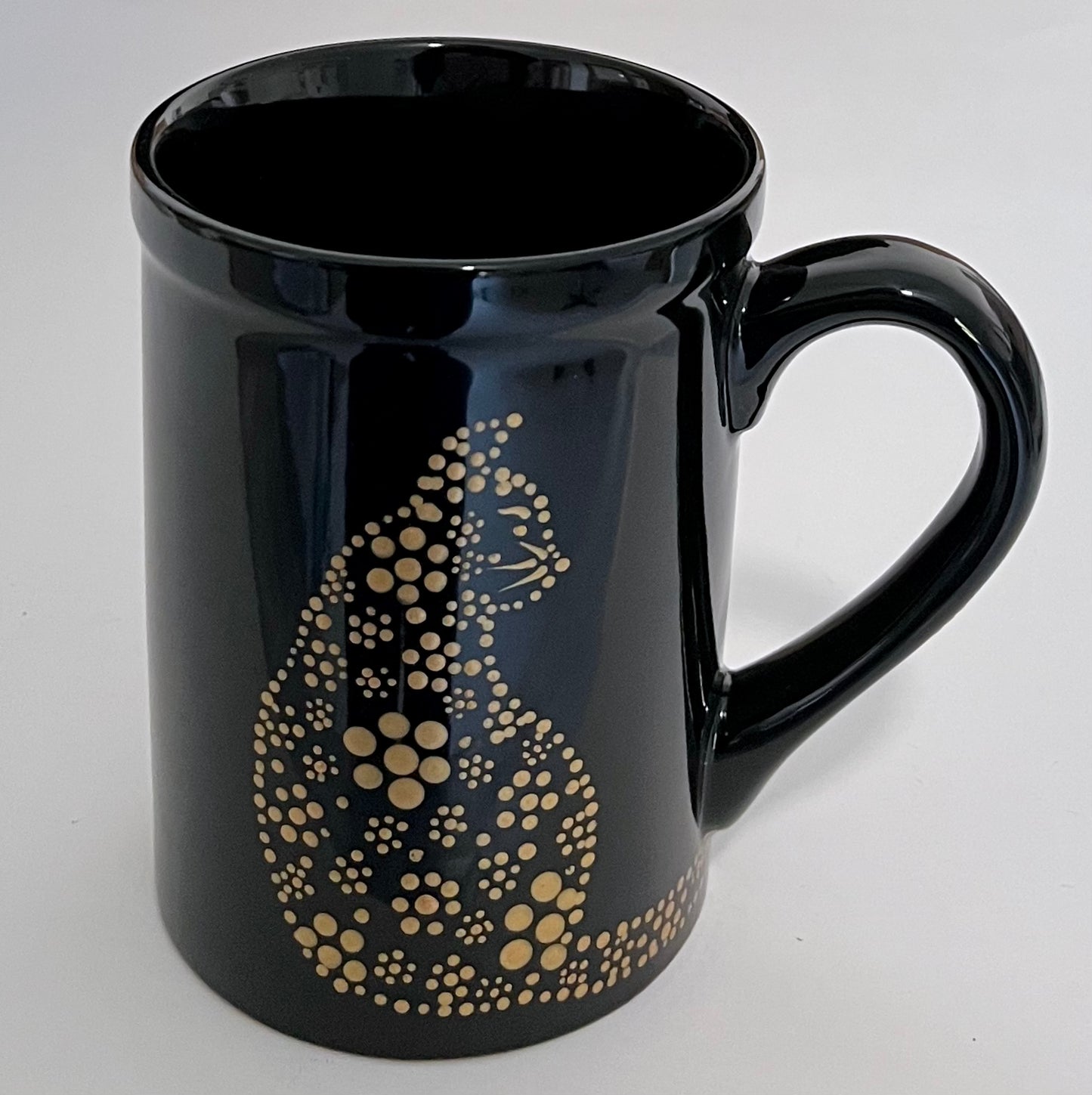 Cat Mug - Gold floral