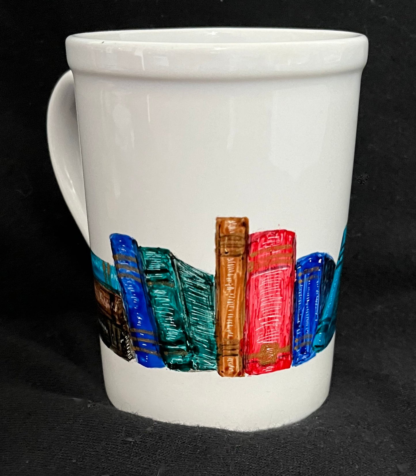White Bookshelf Mug