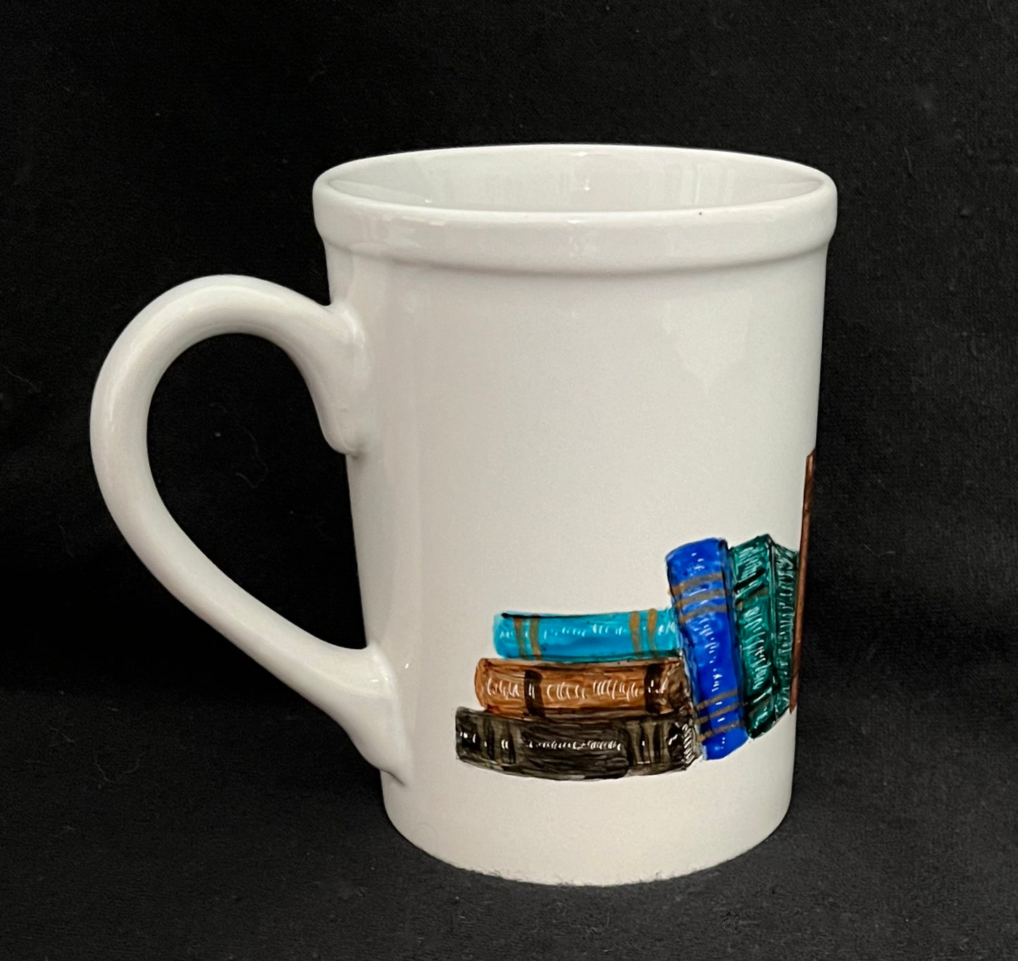White Bookshelf Mug