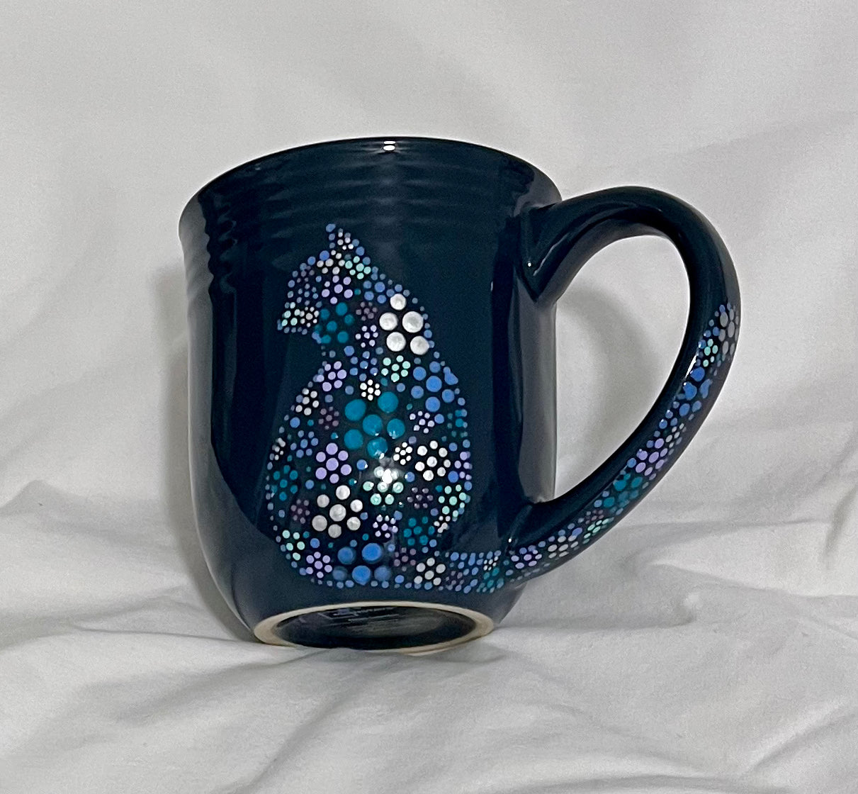 Blue Floral Kitty-Cat Mug
