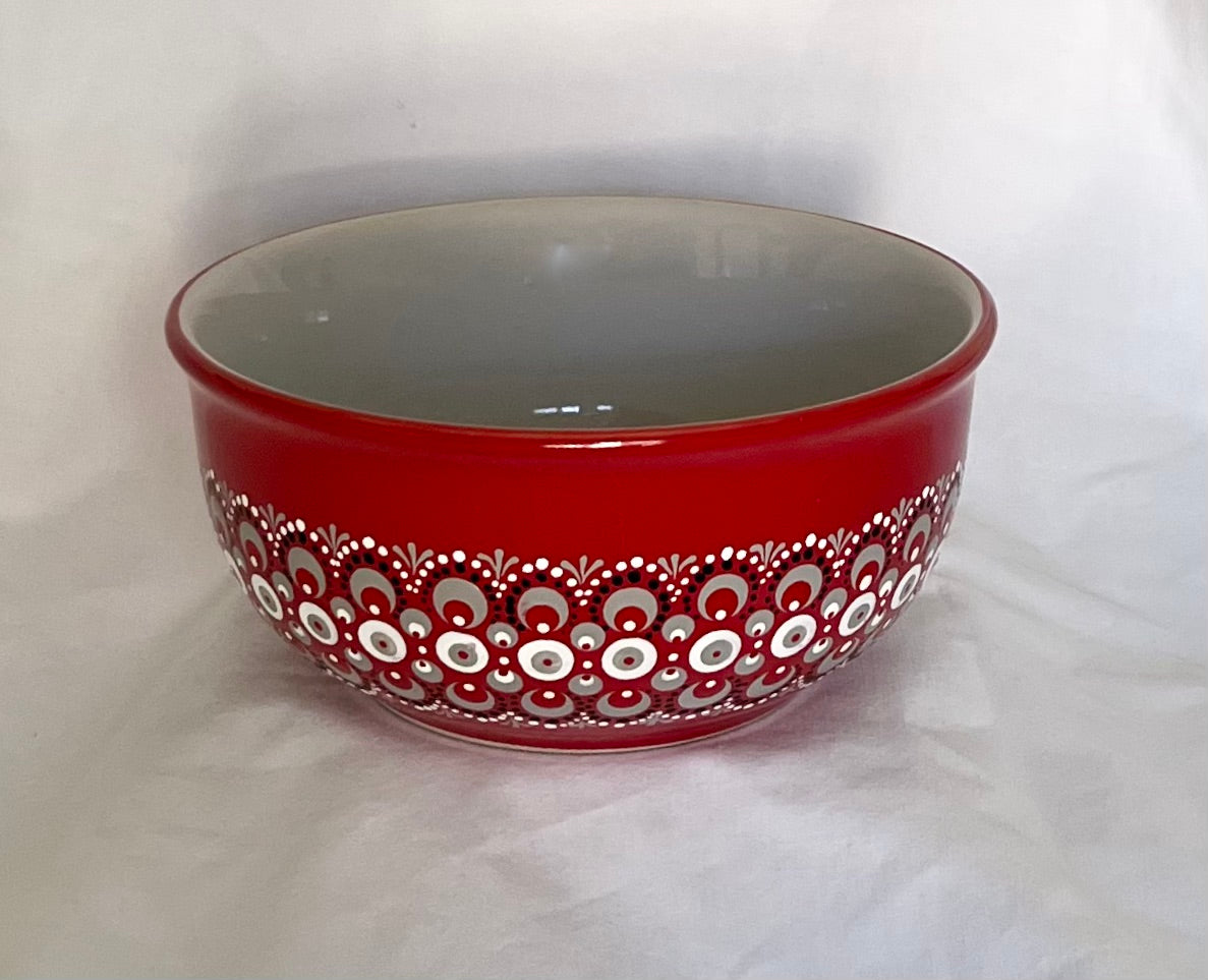 Red Scarlet & Grey Bowl