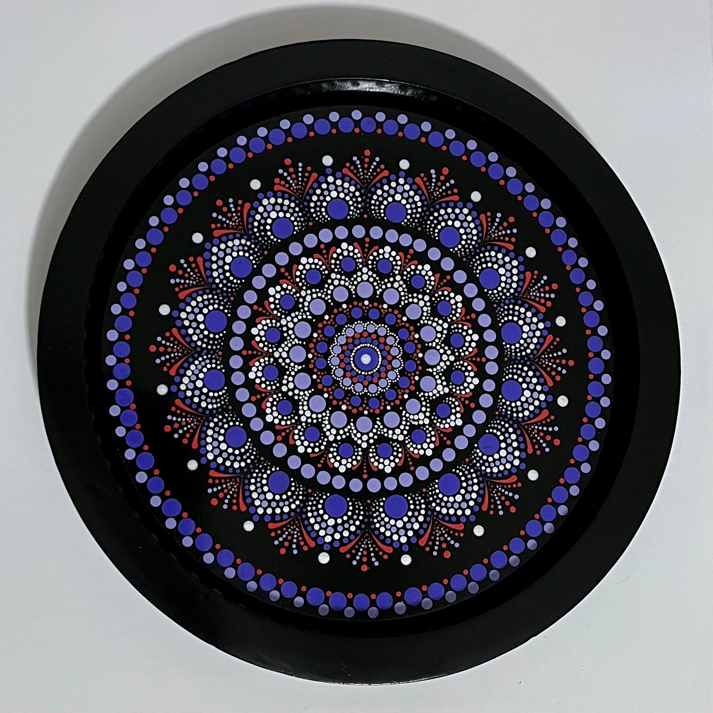 NEW! Purple & Silver Mandala Ottoman Tray