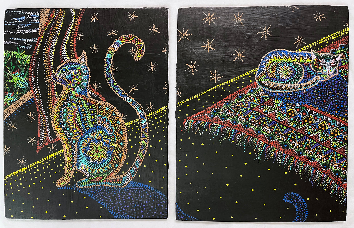 Dot Cat Diptych
