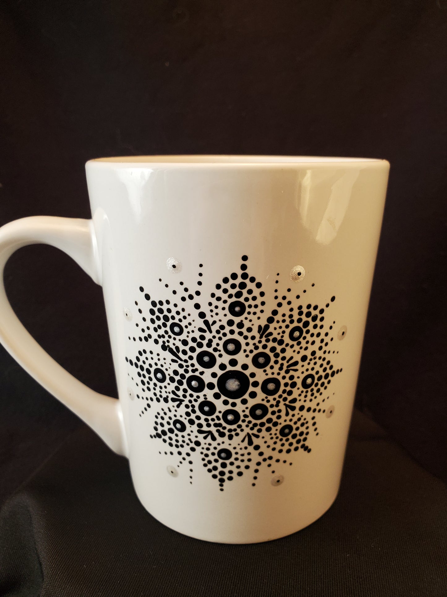 Black & Silver Mandala Mug 3