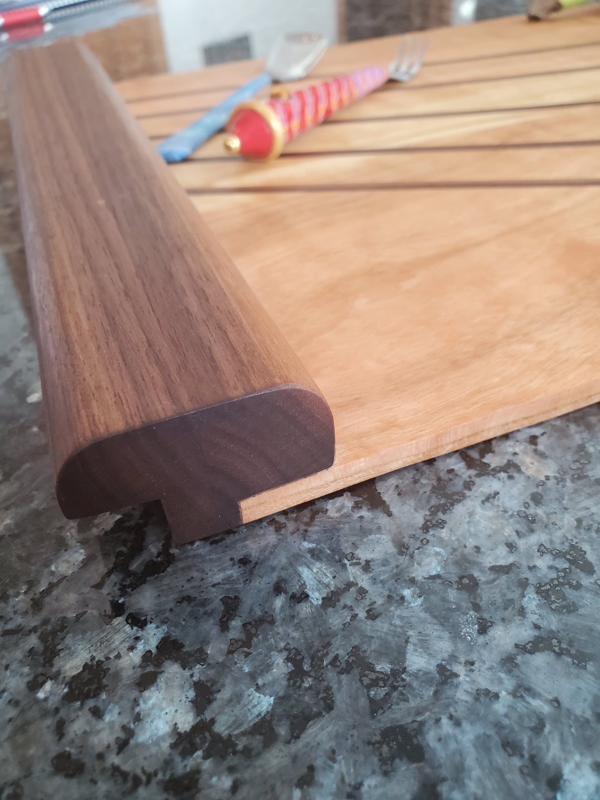 "Radiant" charcuterie / serving tray in cherry and walnut