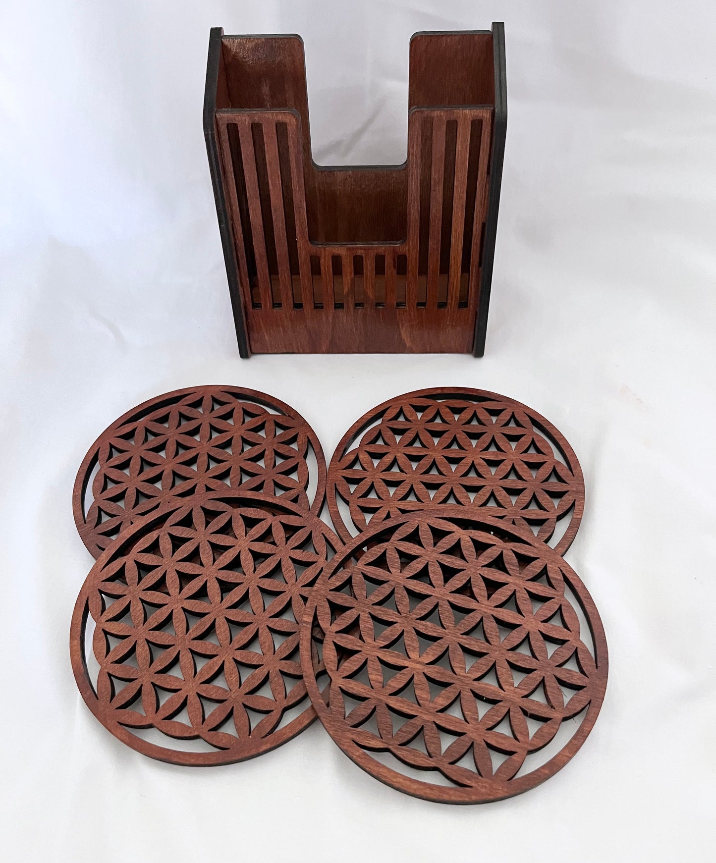 Wood Cut out Coasters - Mahogany