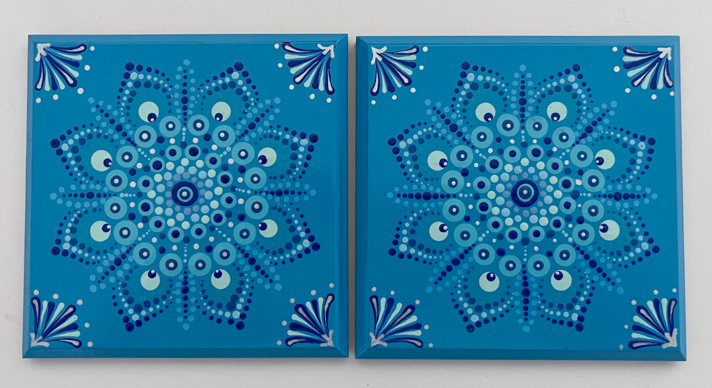 Mandala Coaster - Blue (set of 2) (Copy)