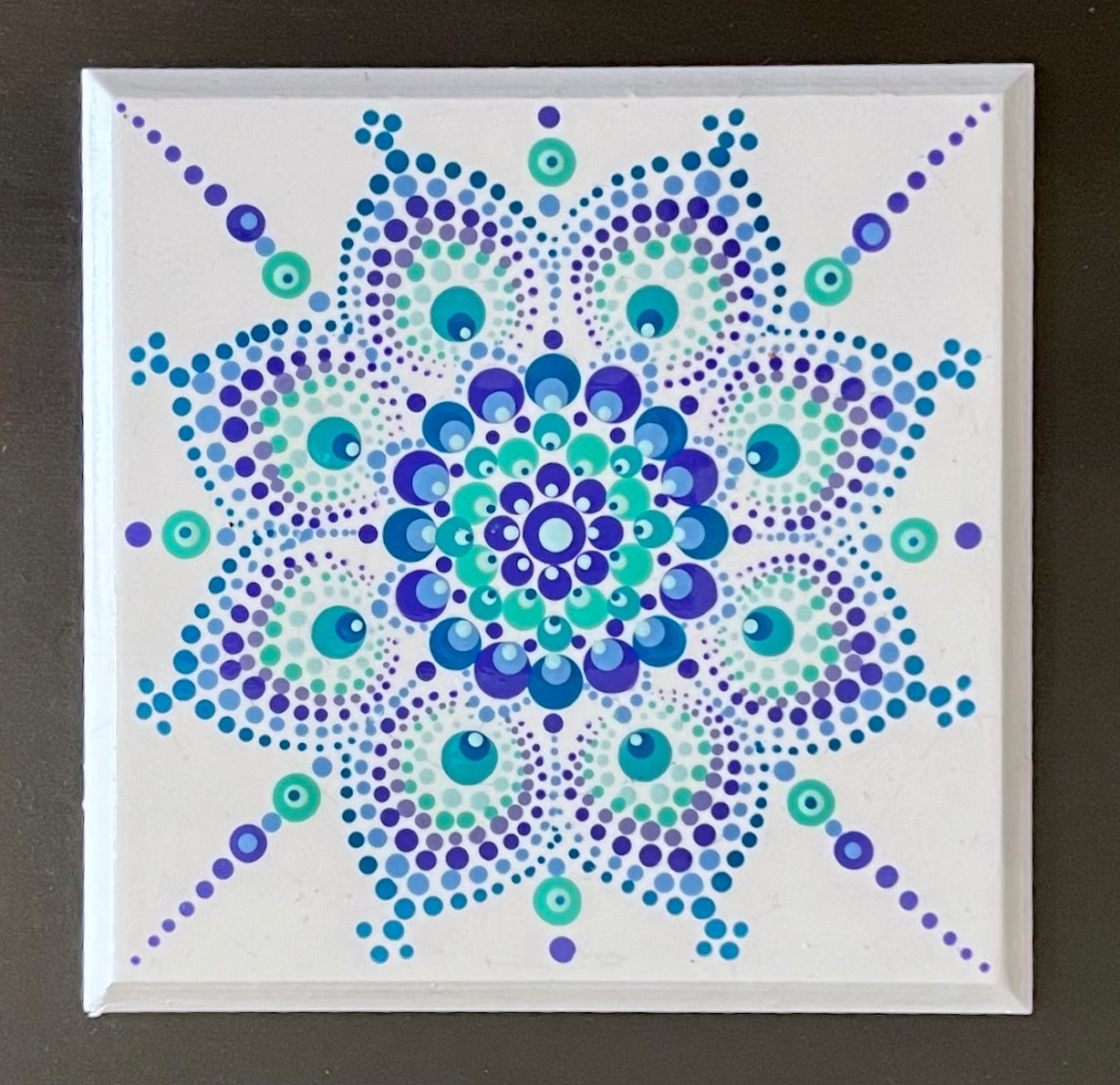 Square Mandala Coasters - White (set of 4)