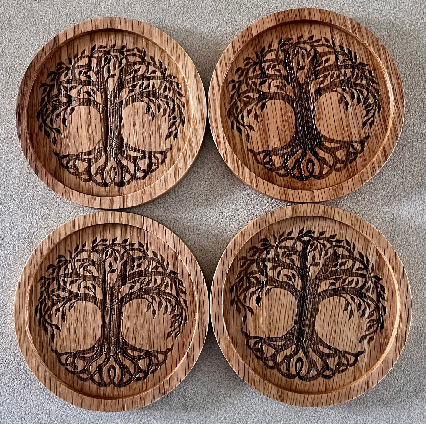 Oak Yggdrasil Tree Coasters