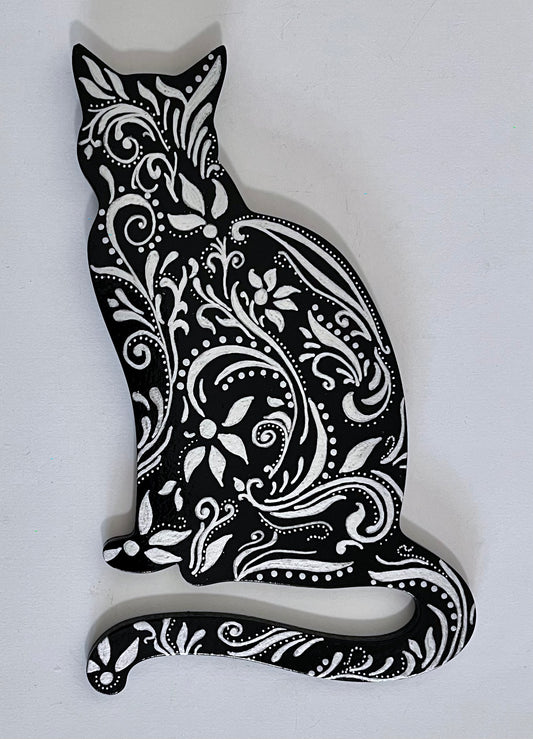 Black Cat Wood Cut-out 8 in