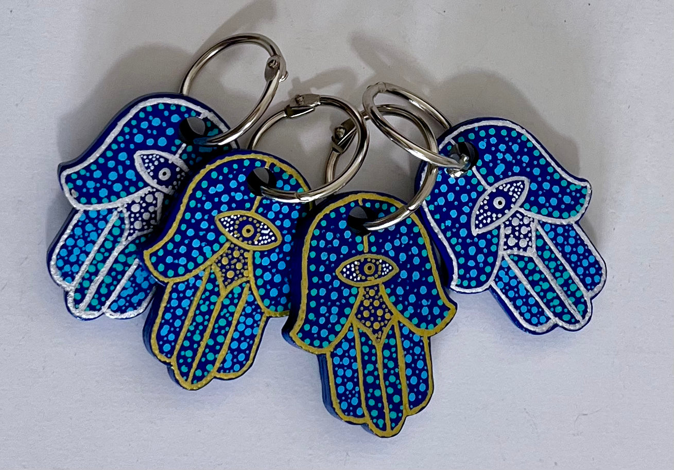 Hamsa Dot Keychains