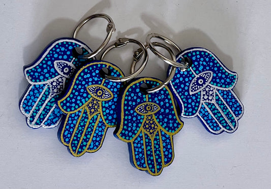 Hamsa Dot Keychains