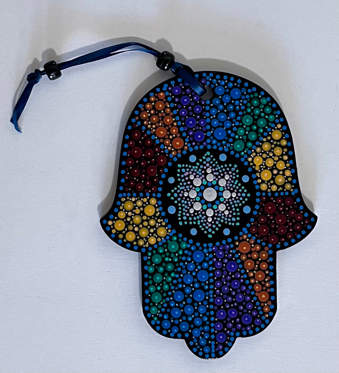 Hamsa - Rainbow Mosaic style with Mandala (5 inch)