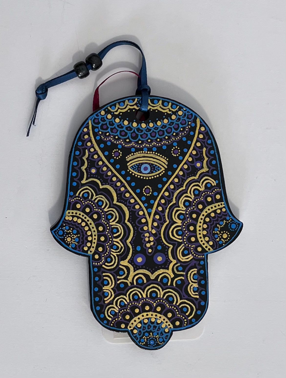 Hamsa - Blue and gold pattern (5 inch)