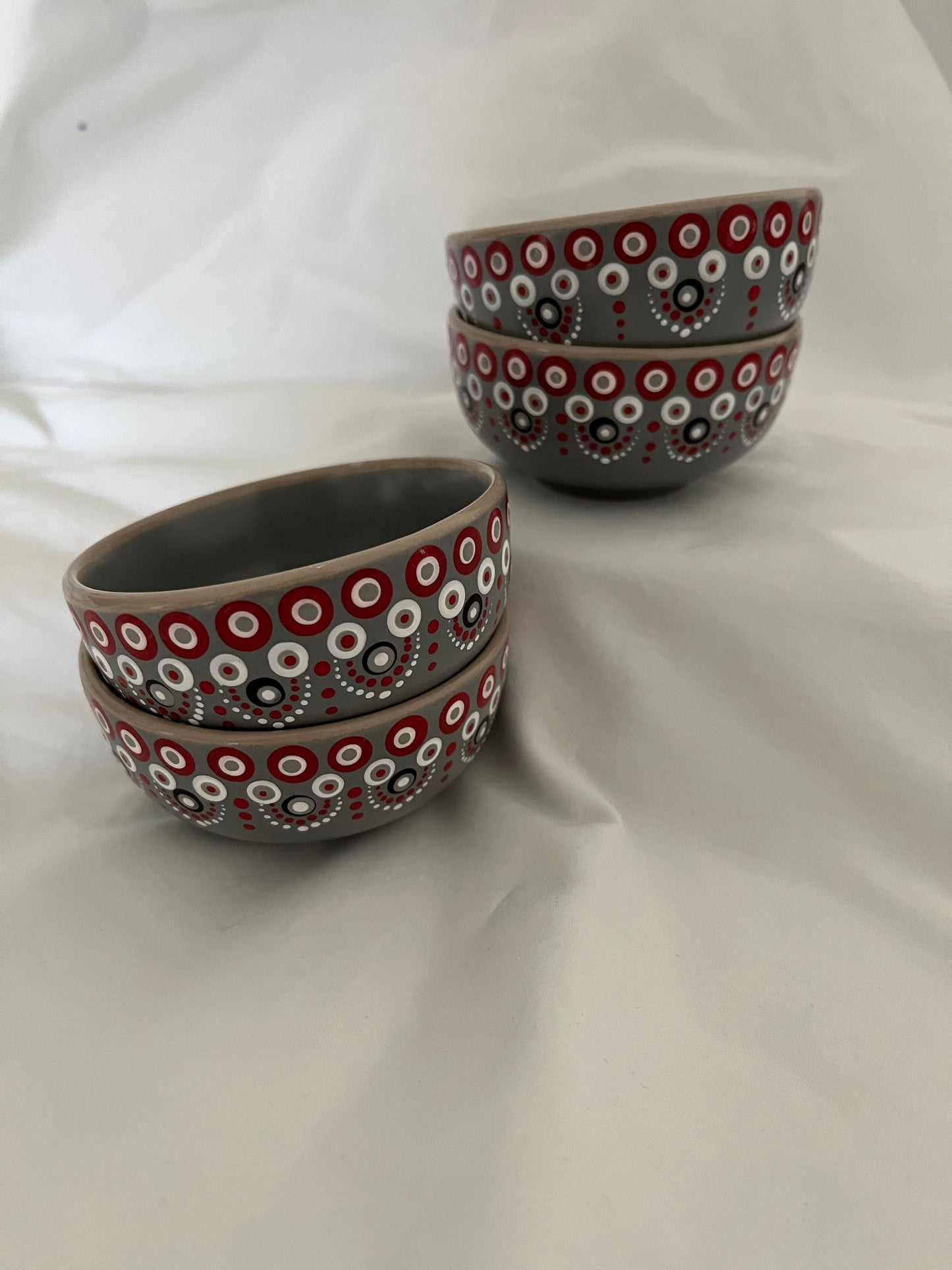 Small Scarlet and Grey Bowls