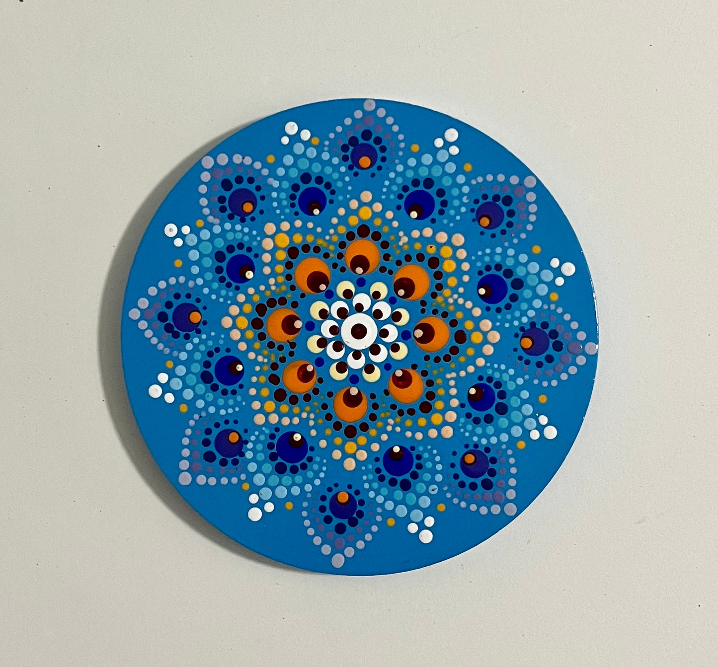 Round Mandala Coasters - Blue (set of 4)