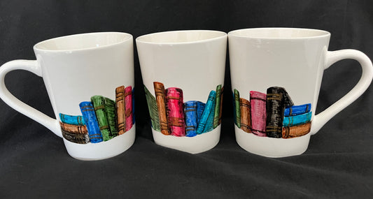 White Bookshelf Mug