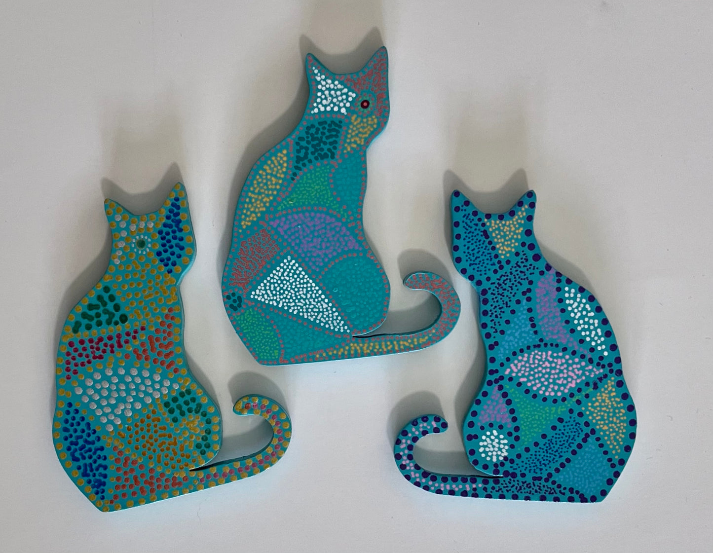 Mosaic Cat Magnets 3.5 in.