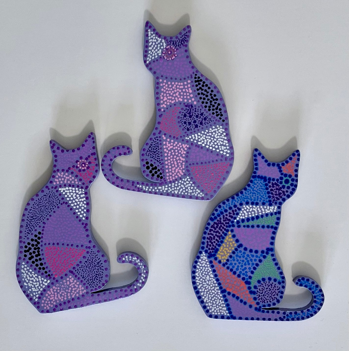 Mosaic Cat Magnets 3.5 in.