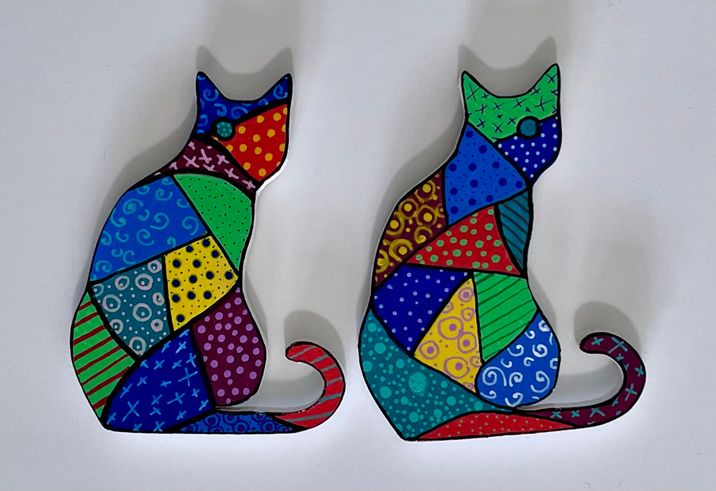 Mosaic Cat Magnets 3.5 in.