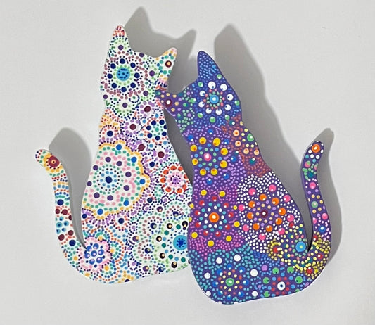 Mandala Cat Magnets 3.5 in.