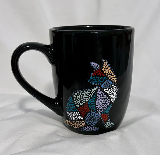 Black Mosaic Cat Mug #1