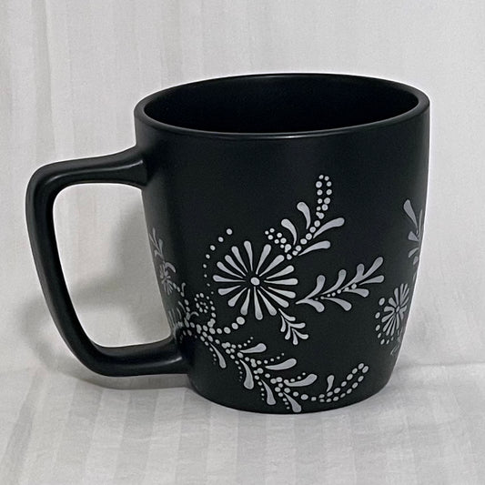 Black & Silver Floral Mug and Bowl Set