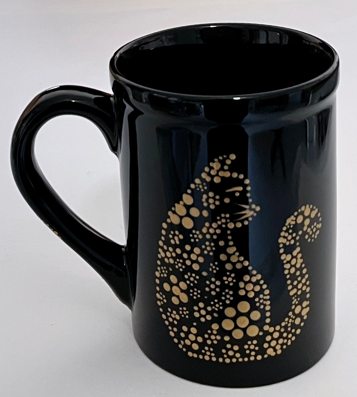 Cat Mug - Gold floral