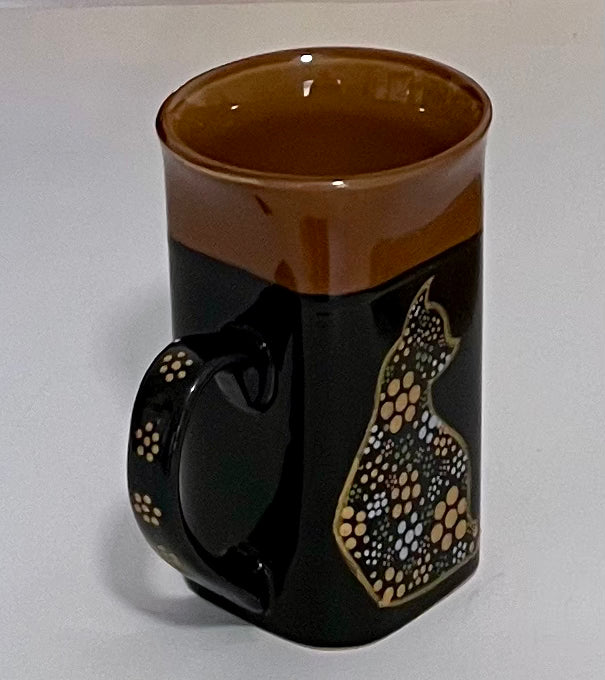 Metallic Floral-style Cat Mug