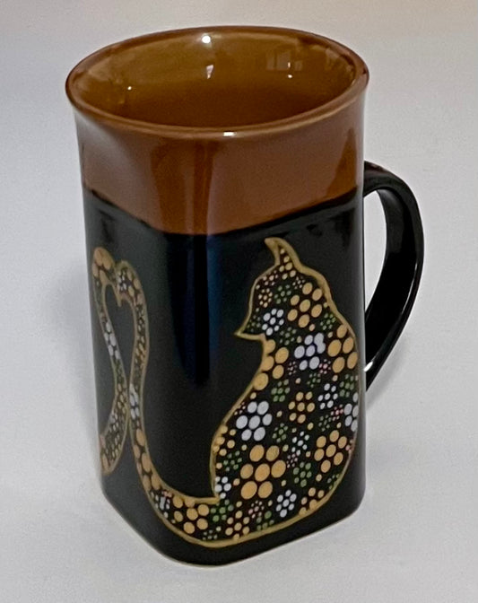 Metallic Floral-style Cat Mug