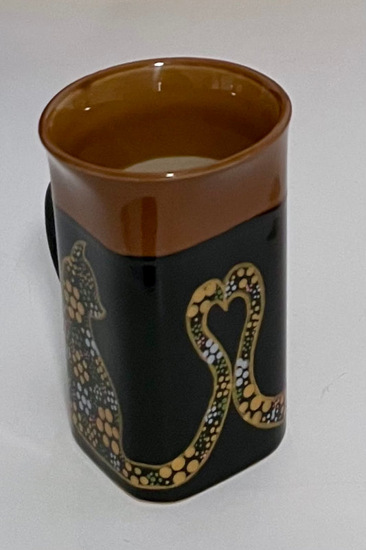 Metallic Floral-style Cat Mug