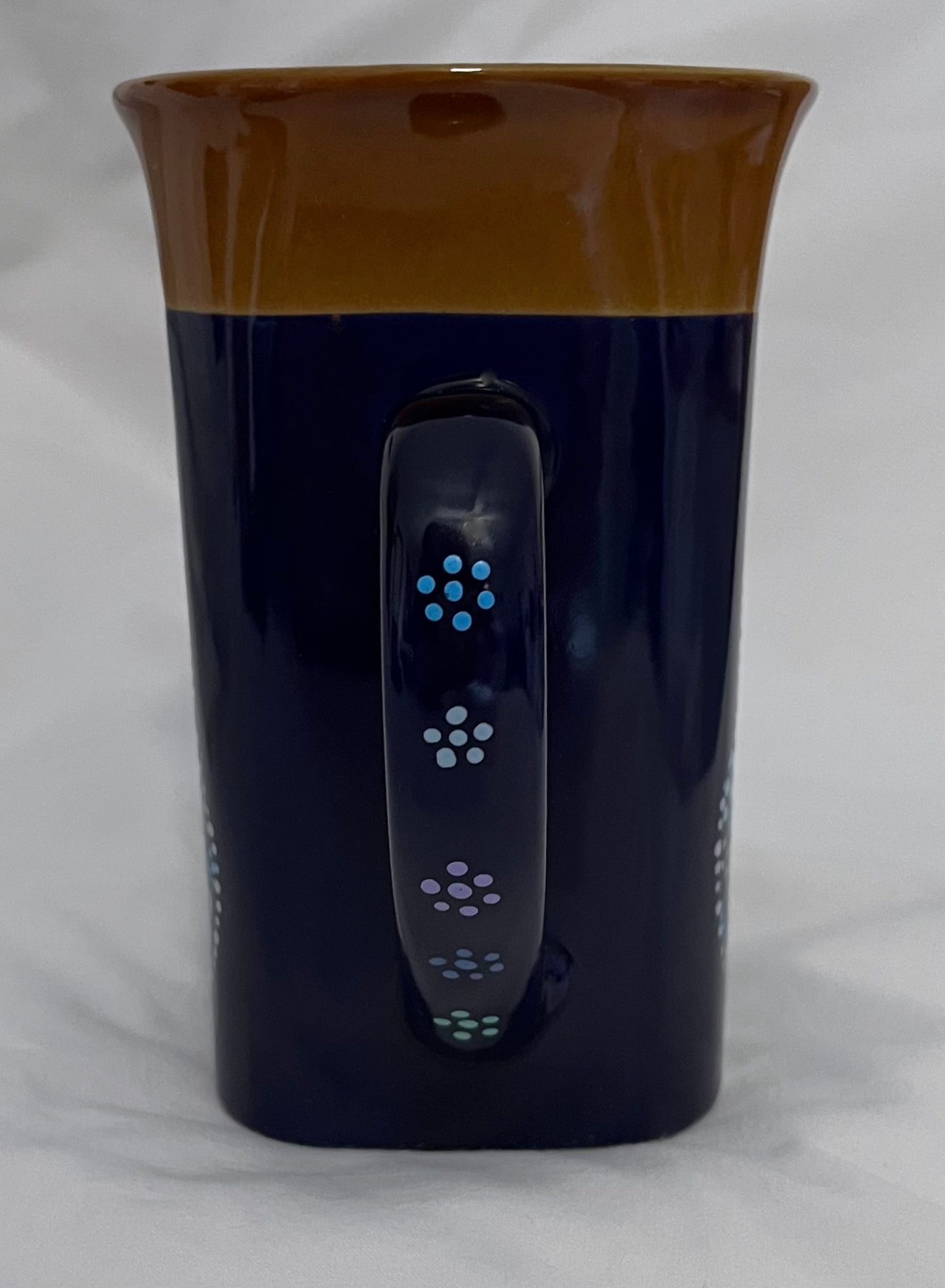 Floral-style Blue Cat Mug "Heart Tail" in Cool tones