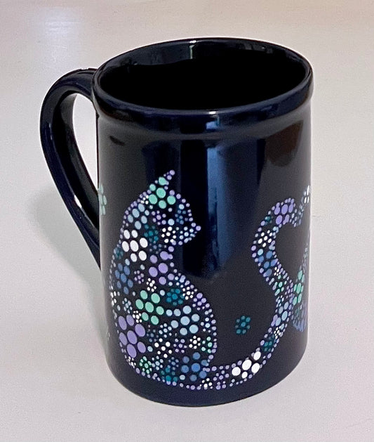 Blue Cat "Heart Tail" Mug in Cool tones