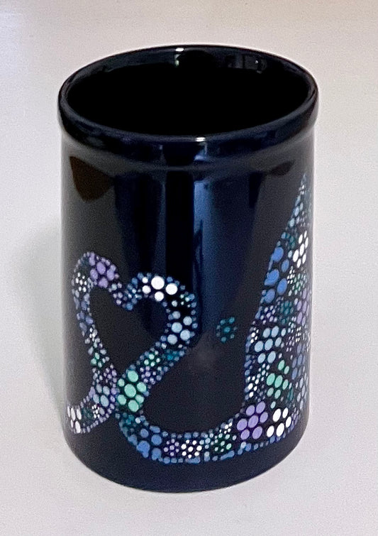 Blue Cat "Heart Tail" Mug in Cool tones