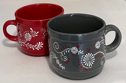 Floral Soup Mug for Buckeye Fans