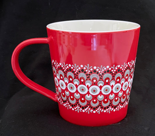 Extra large Scarlet and Grey Mandala mug